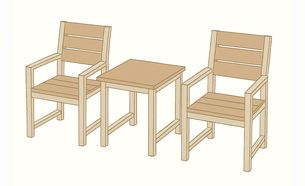 Изображение для товара Комплект из 5 стульев и 2 столов